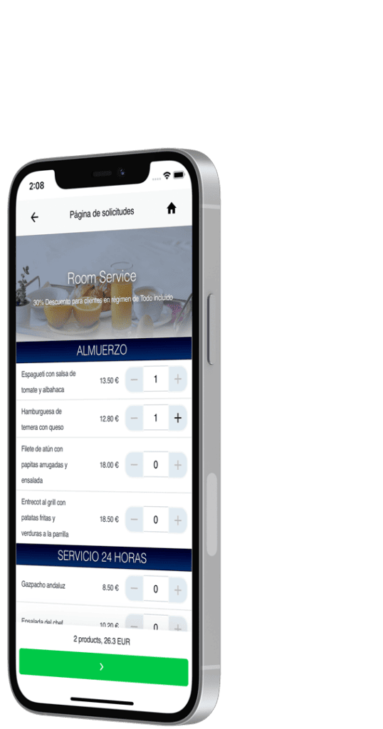 Pedidos Room Service App Hoteligy