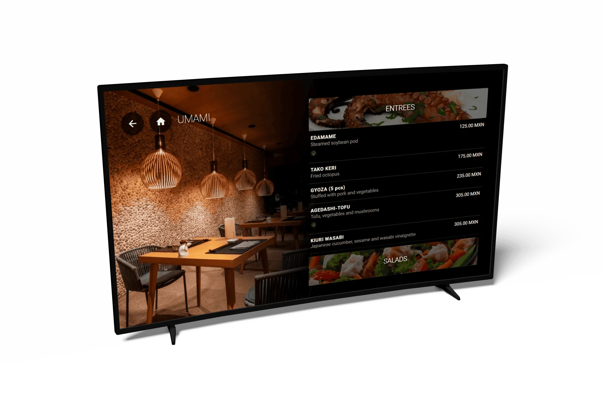 Digital menu